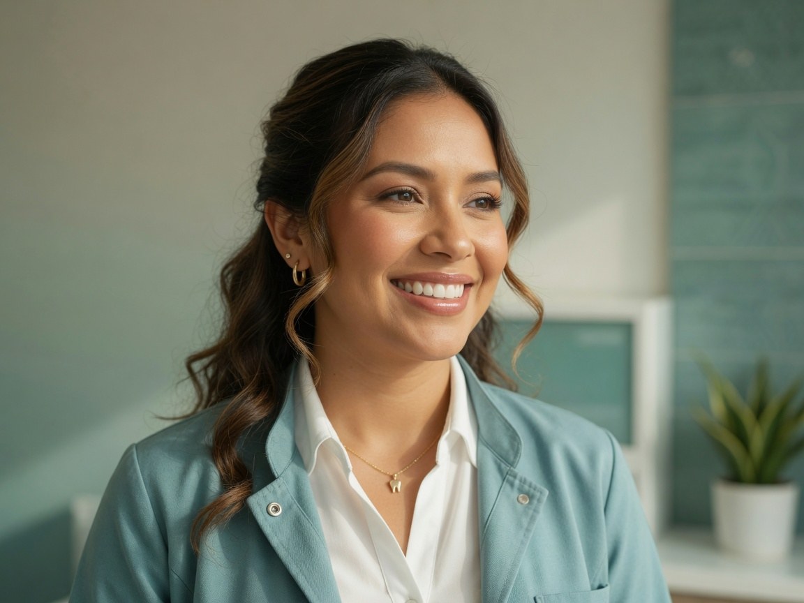 Paciente con sonrisa confiada que ilustra odontología cosmética en LeesPike Dental